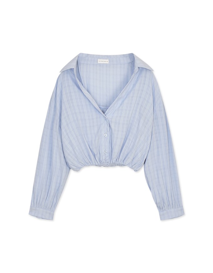 Modern Chic Transparent Sheer Fake Two-piece Blouse Shirt