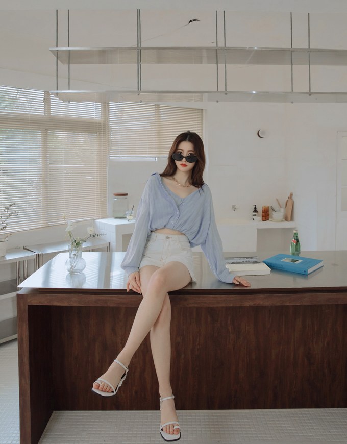 Modern Chic Transparent Sheer Fake Two-piece Blouse Shirt
