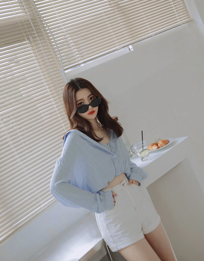 Modern Chic Transparent Sheer Fake Two-piece Blouse Shirt