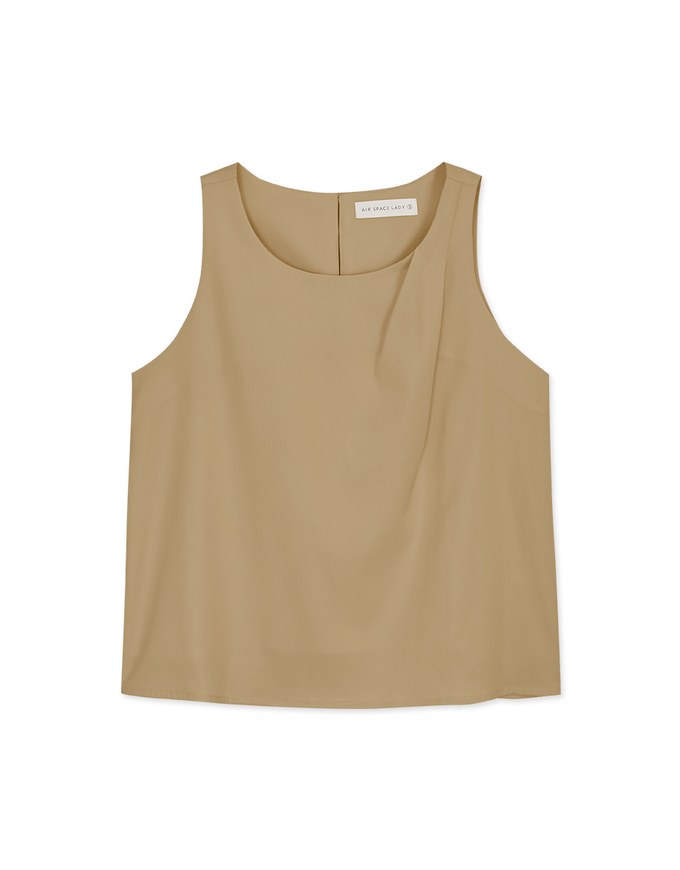 Elevated Detailing Pleated Sleeveless Top