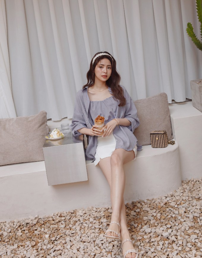 Sleek CEO Style Slimming Bias-Cut Slit Suit Short