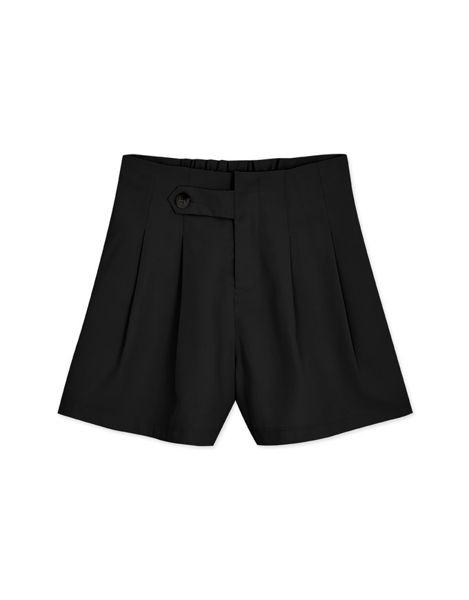 360° High Waisted Side-Button Pleated Suit Shorts