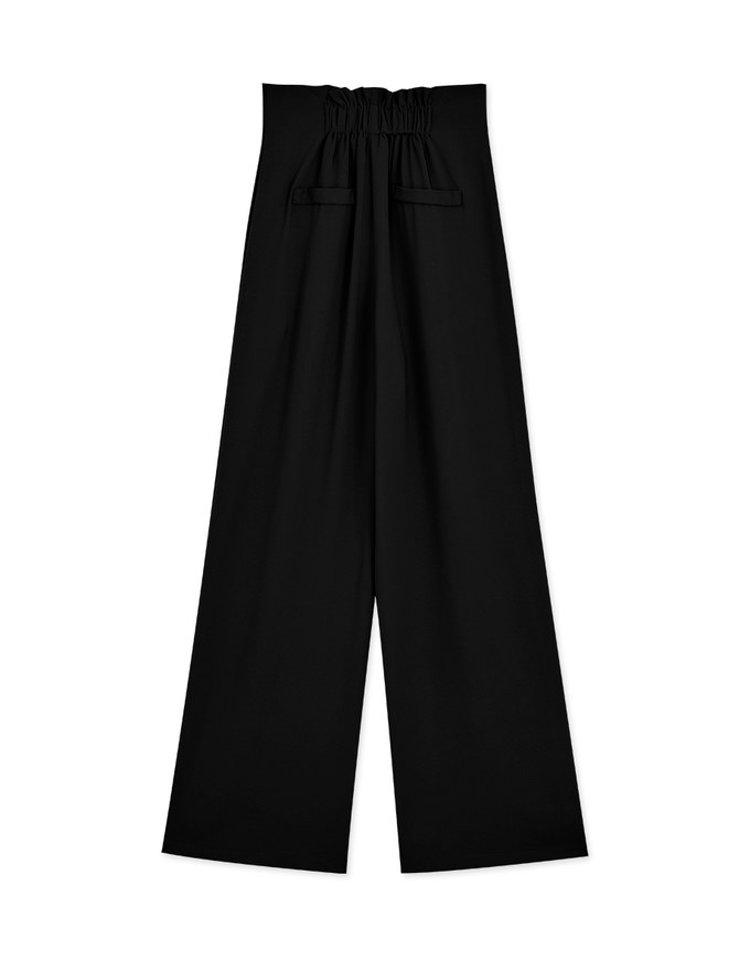 360° High Waisted Side-Button Pleated Wide Pants