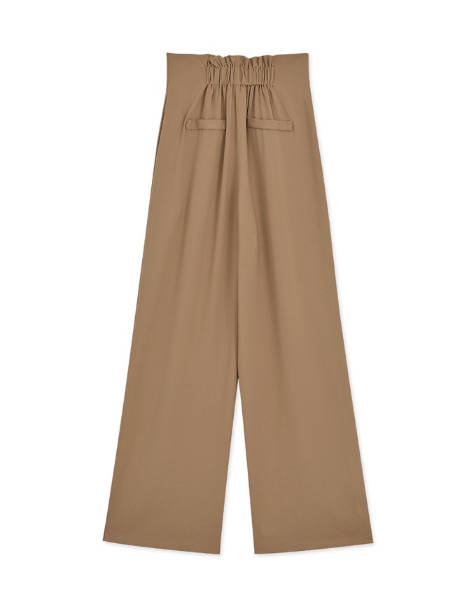 360° High Waisted Side-Button Pleated Wide Pants