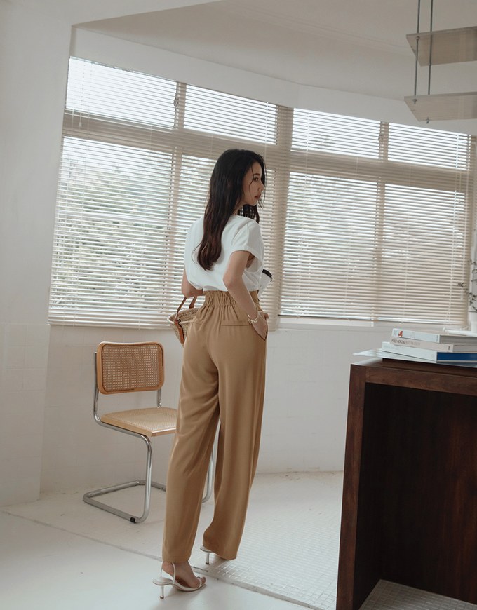 360° High Waisted Side-Button Pleated Wide Pants