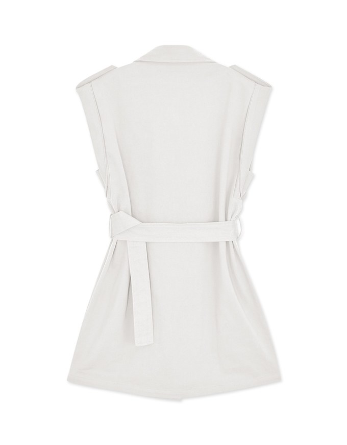 Smart Casual Sleeveless Button-Down Shirt Dress (With Belt)