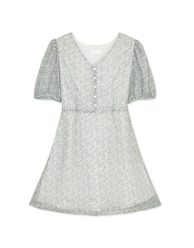Sweet Sultry Ditsy Floral Mini Dress (With Shoulder Pads)