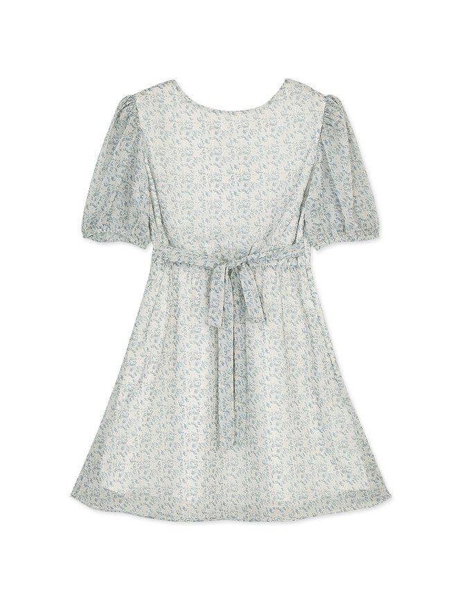 Sweet Sultry Ditsy Floral Mini Dress (With Shoulder Pads)