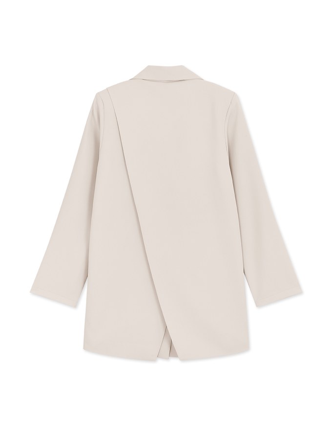 Vigorous Back-Slit Suit Blazer(With Detachable Shoulder Pads)