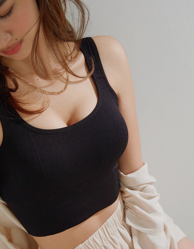 Beyond Basic U-Neck Knit Bralette (With Padding)