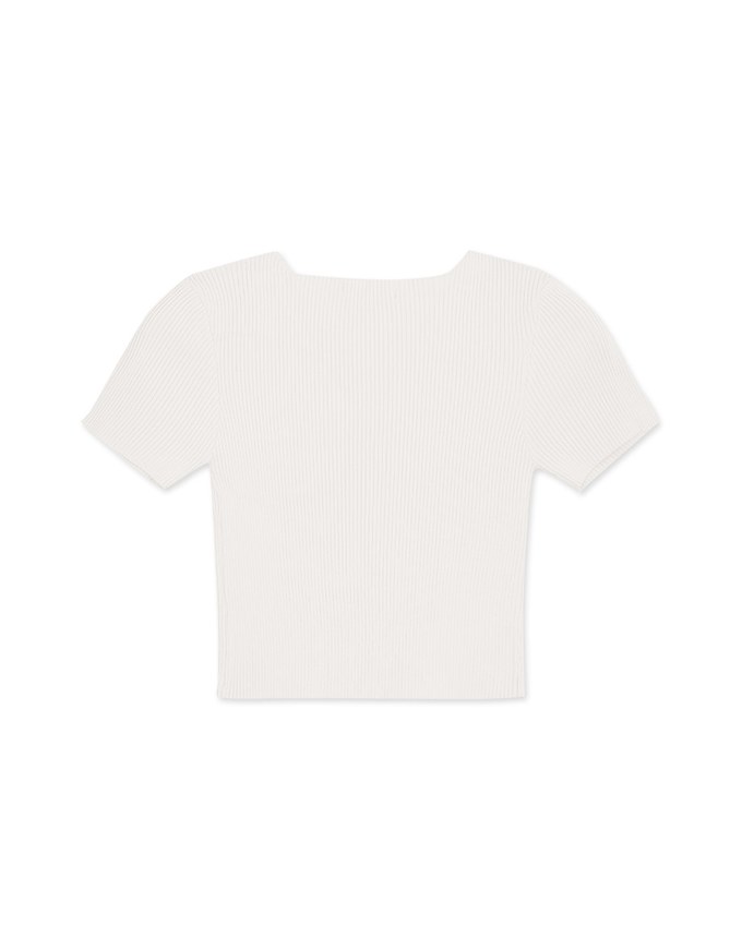 Front Zipper Short Knit Top