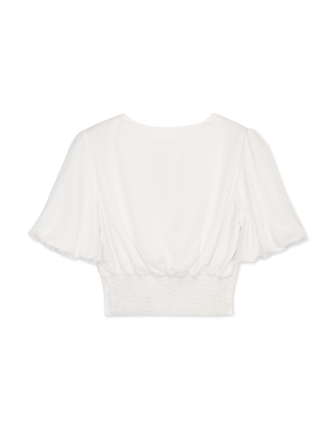 Urban Chic V-Neck Scrunch Puff Sleeve Top