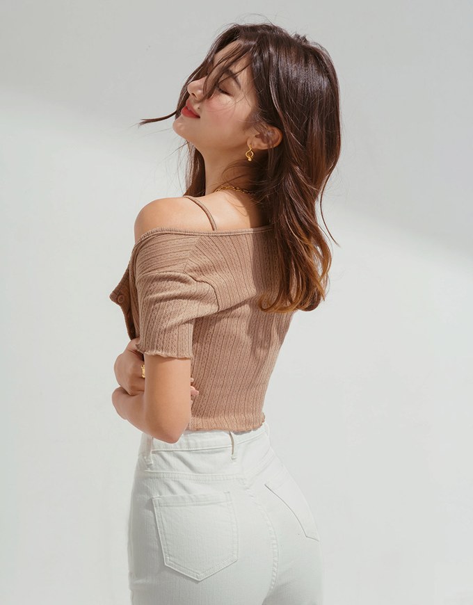 Twist Embossed Two-Piece Crop Top