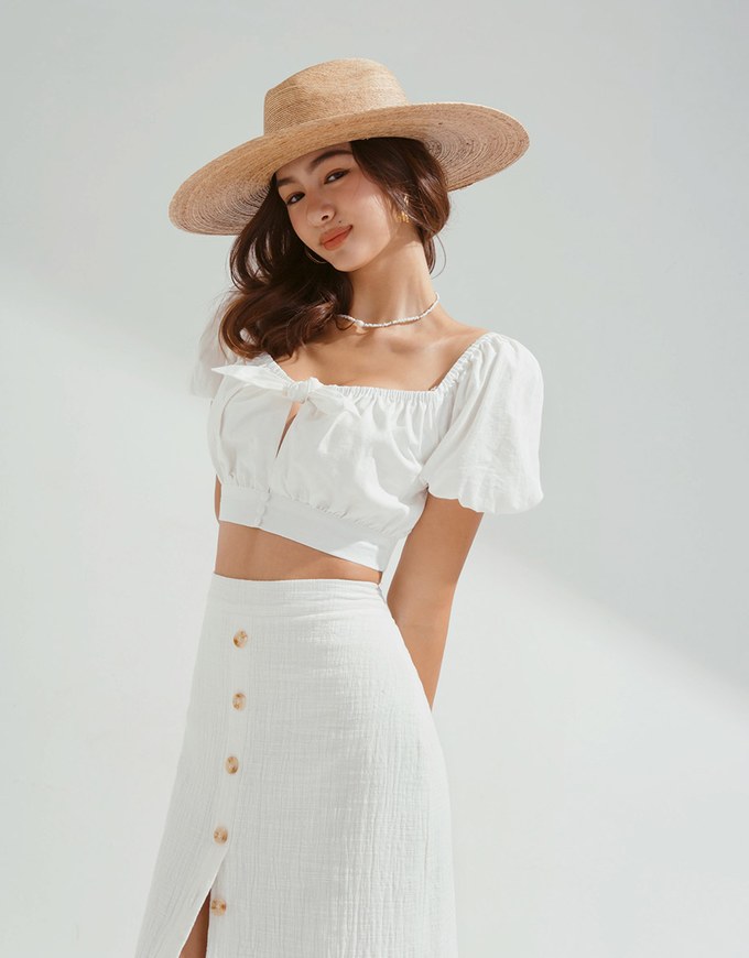 2Way Twist Knot Cotton Linen Crop Top
