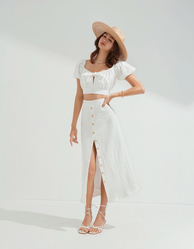 2Way Twist Knot Cotton Linen Crop Top