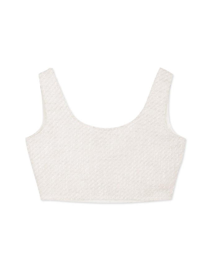 Tweed Gold Button Short Vest