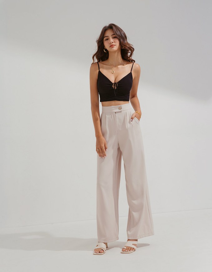Sexy Tie Front Scratch Cami Top