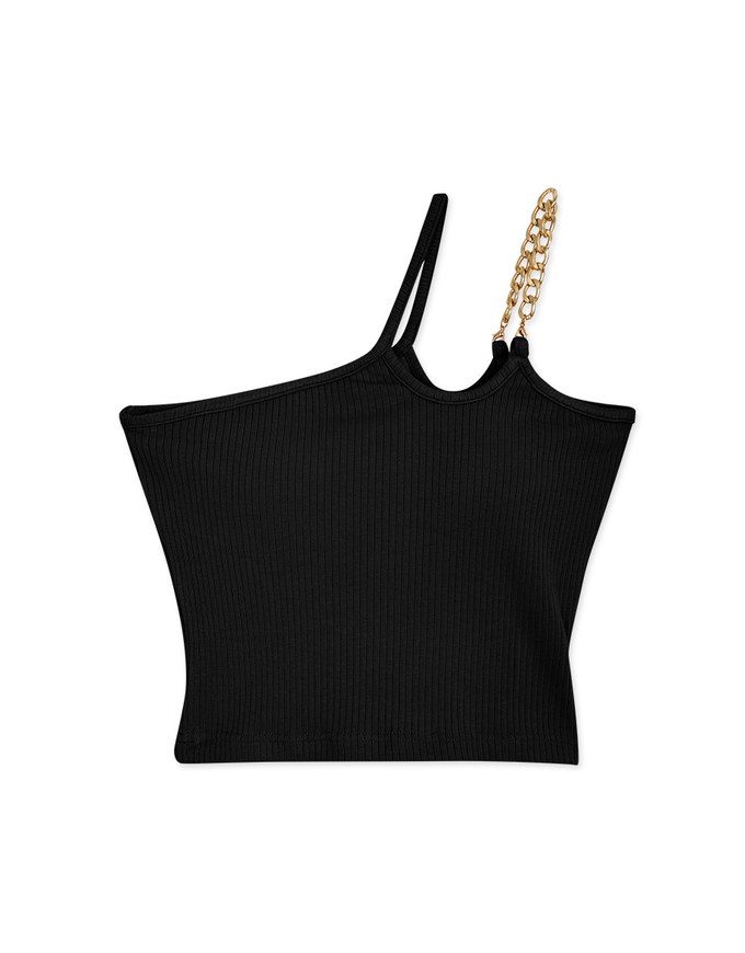 【Air 2.0】Zero-Wearing Comfortable Breasts One-Shoulder Gold Chain Bra Top