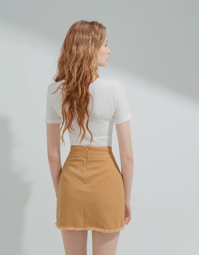 Urban Chic Distressed Edge Hem Asymmetric Skirt