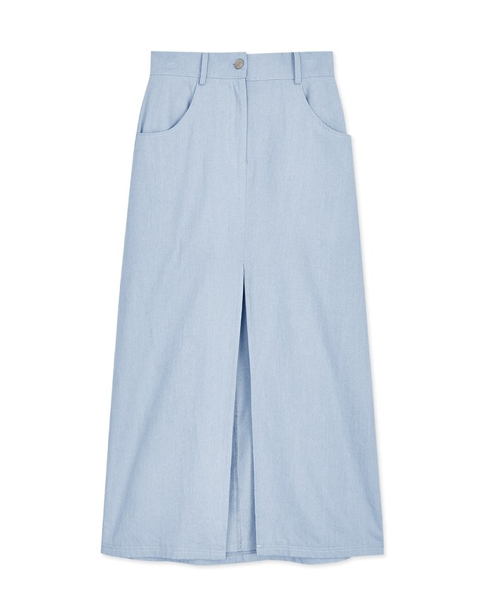 Modern Chic Front Slit Denim Skorts