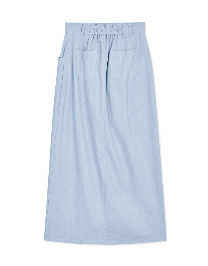 Modern Chic Front Slit Denim Skorts