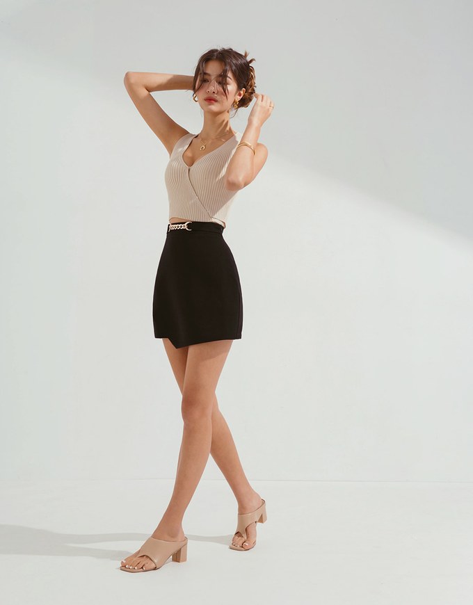 Diagonal Design A-Line Skirt