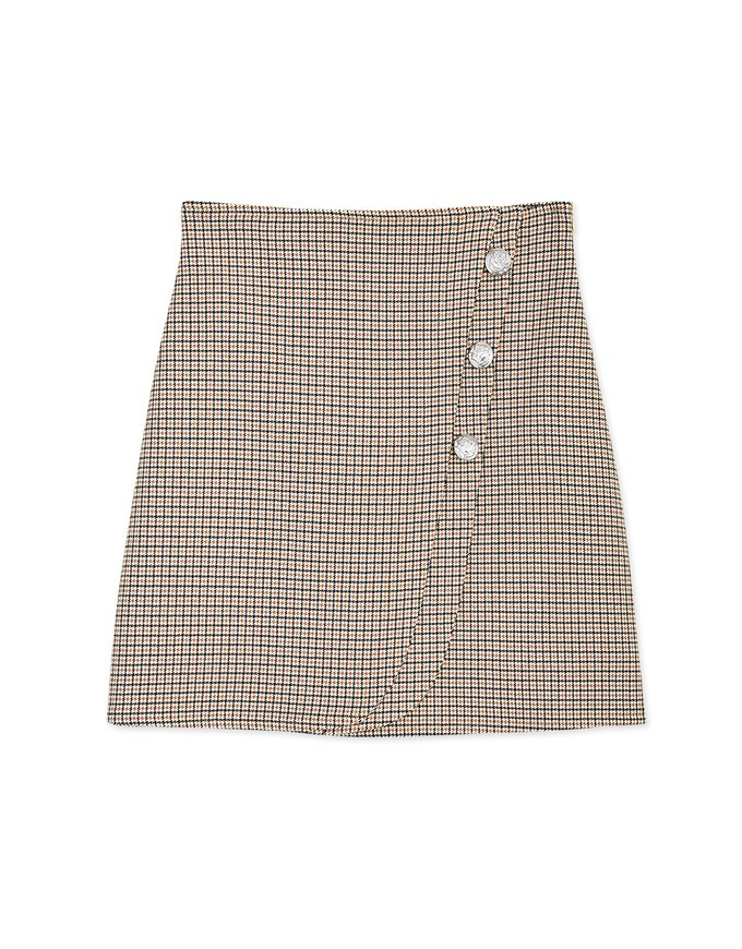 Plaid Double Cut Skirt