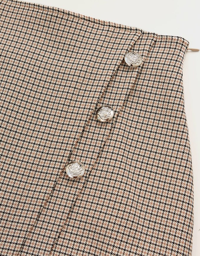 Plaid Double Cut Skirt