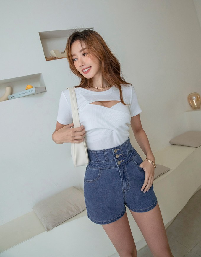 【Den!m LITE】Breezy Cooling No Filter Shape-Up Slimming Denim Shorts