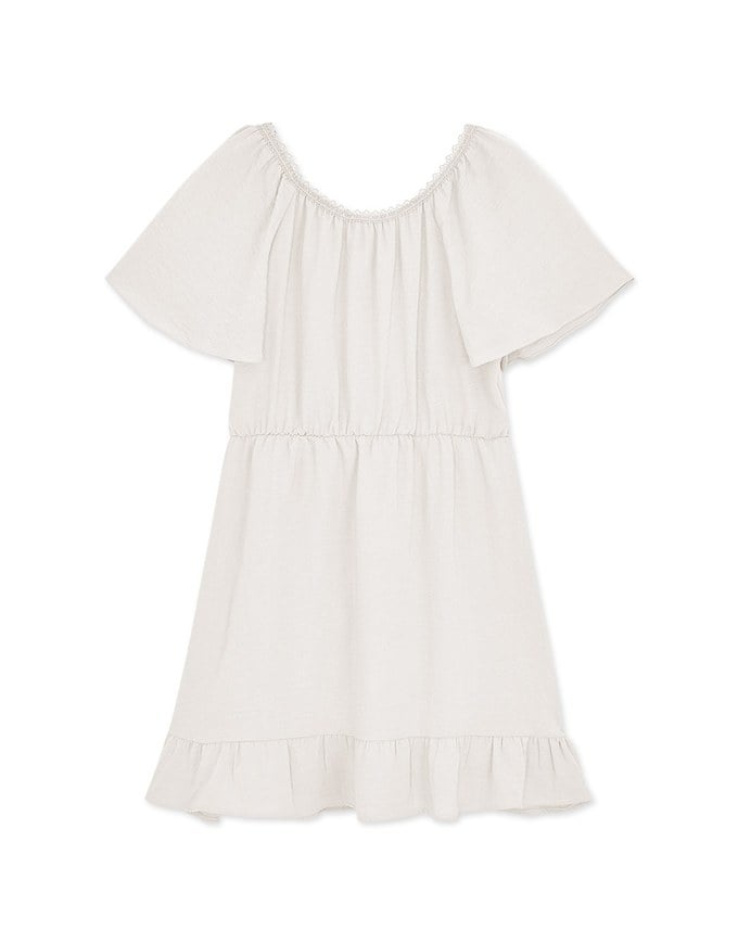 Rustic Bohême Ruffled Hem Lace Mini Dress