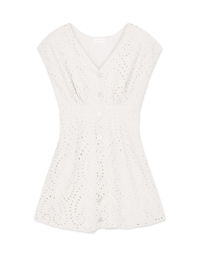 Embroidered Lace Sleeveless Mini Dress