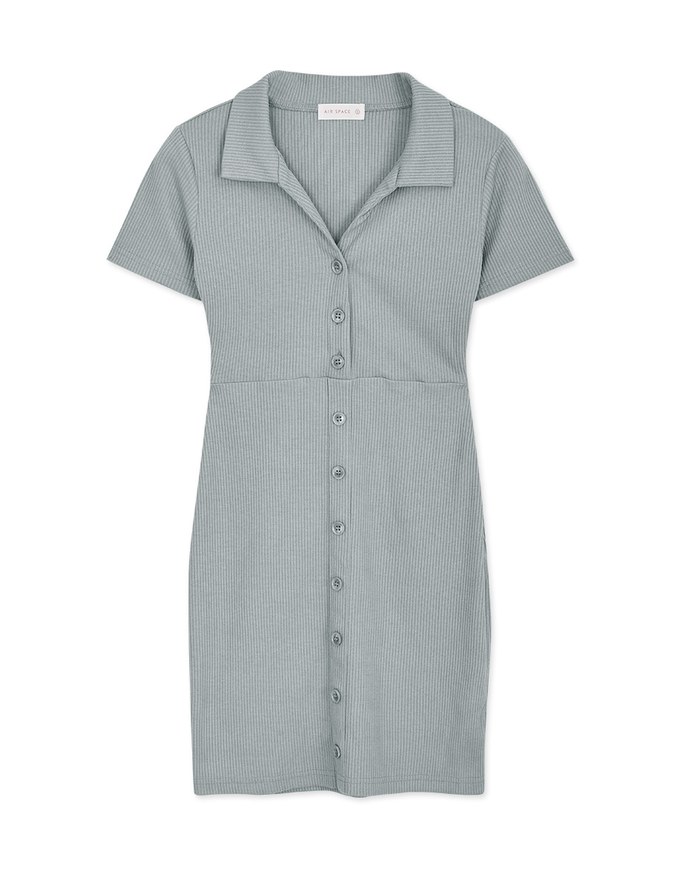 Shirt Sense Knit Bodycon Mini Dress