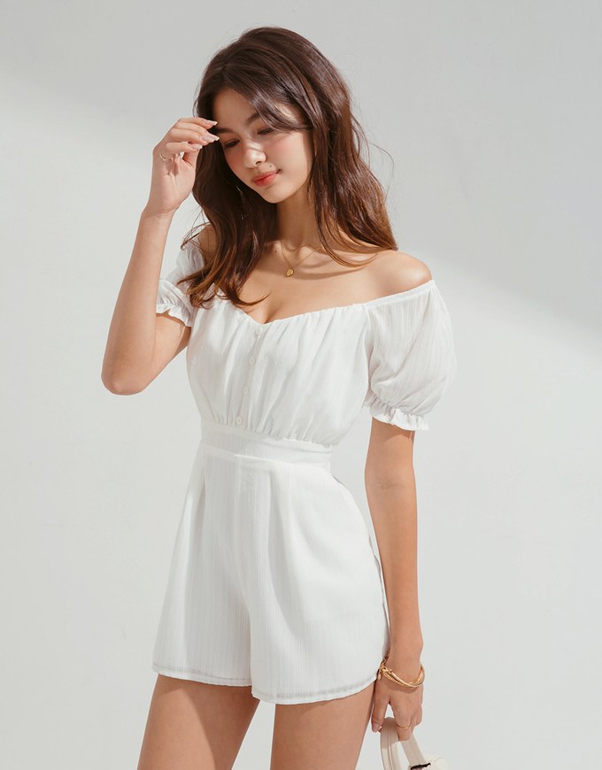 2Way Straight Pattern Sleeveless Playsuit