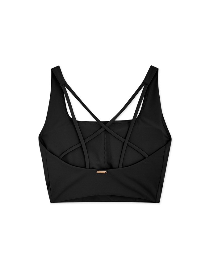 Push Up Square Neck Back Cross Sports Bra (With Padding)
