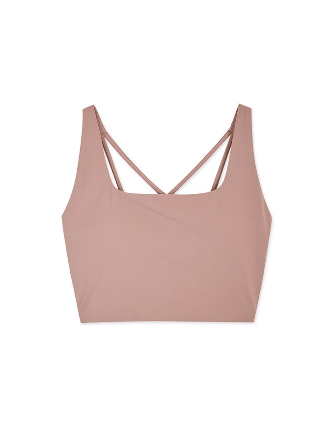 Push Up Square Neck Back Cross Sports Bra (With Padding)