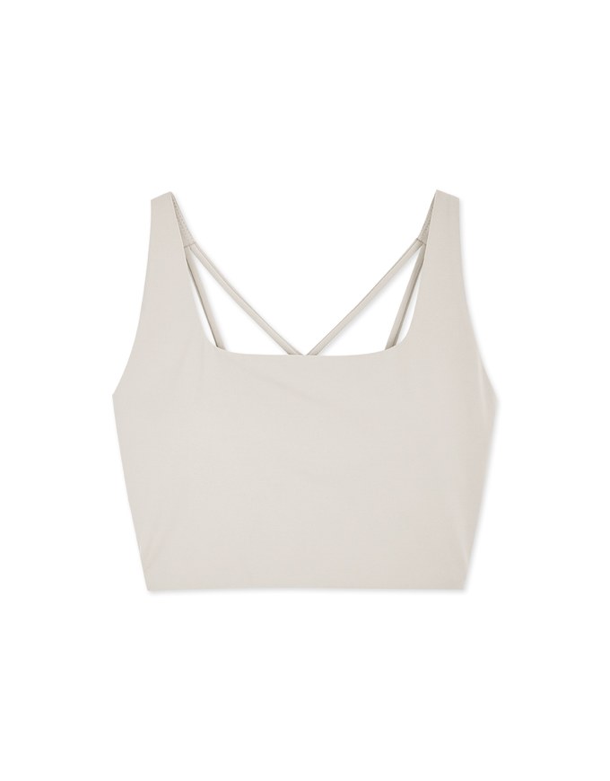 Push Up Square Neck Back Cross Sports Bra (With Padding)