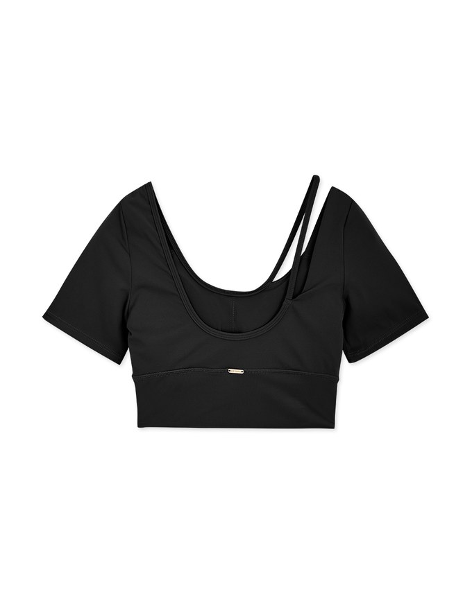 Push Up U Neck Single Line Sports Bra (With Padding)
