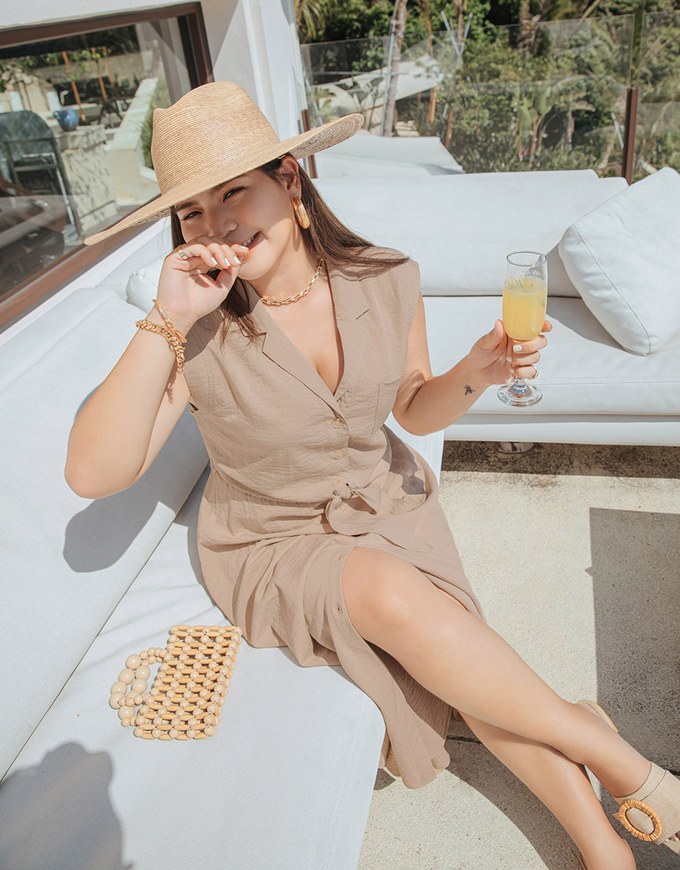 Tie Down Sleeveless Suit Collar Blouse Shirt