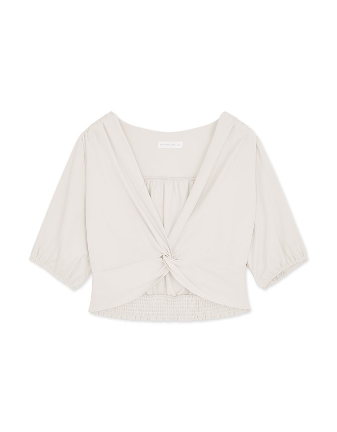 Classy Front Knot 3/4 Sleeve Crop Top