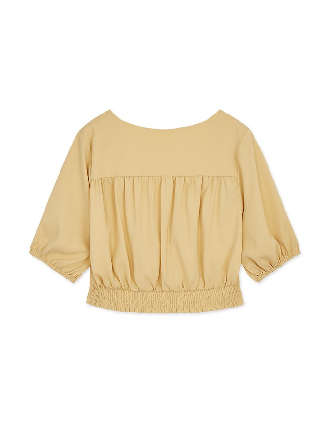 Classy Front Knot 3/4 Sleeve Crop Top