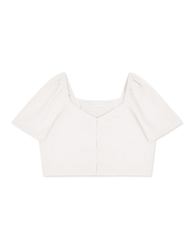 Retro Elegant Square Collar Crop Blouse Shirt