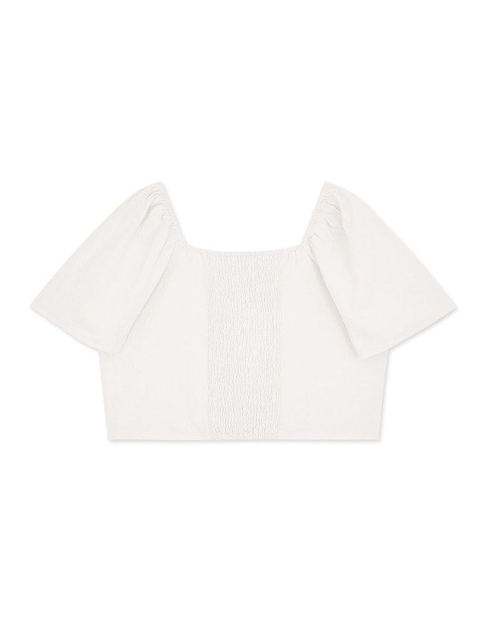 Retro Elegant Square Collar Crop Blouse Shirt