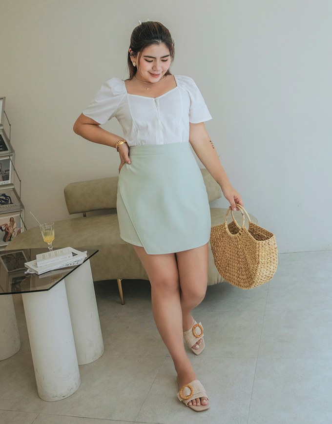 Retro Elegant Square Collar Crop Blouse Shirt