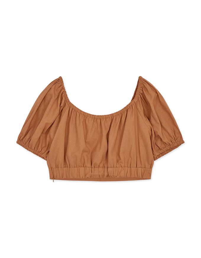 2WAY Front Knot Cotton Linen Cinched Waist Top