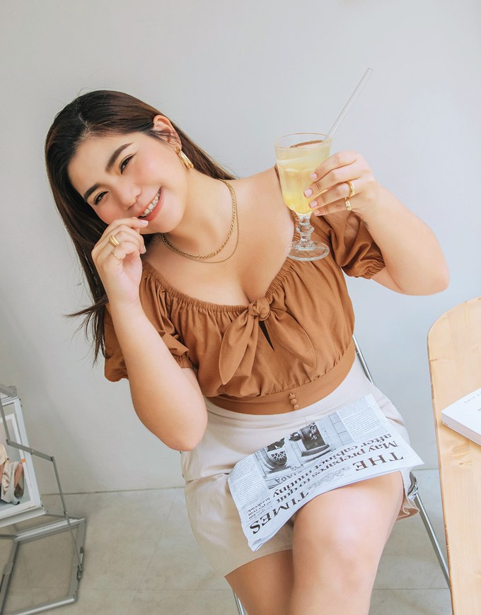 2WAY Front Knot Cotton Linen Cinched Waist Top