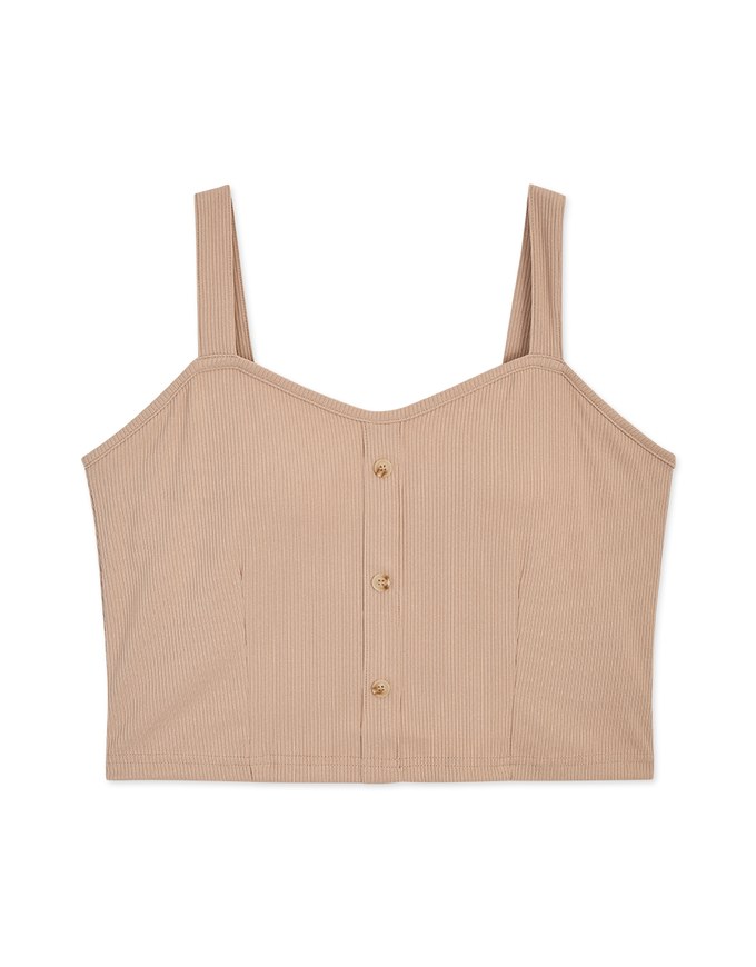 【Air 2.0】Simple Plain Button Air Comfy Bra Tank Top