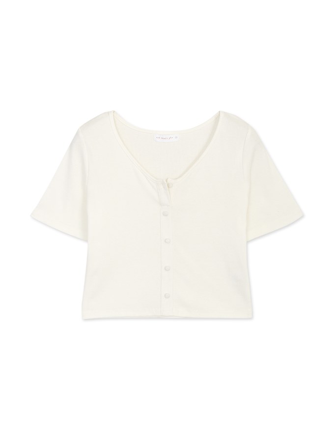 Basic Minimalistic Button Down Crop Top