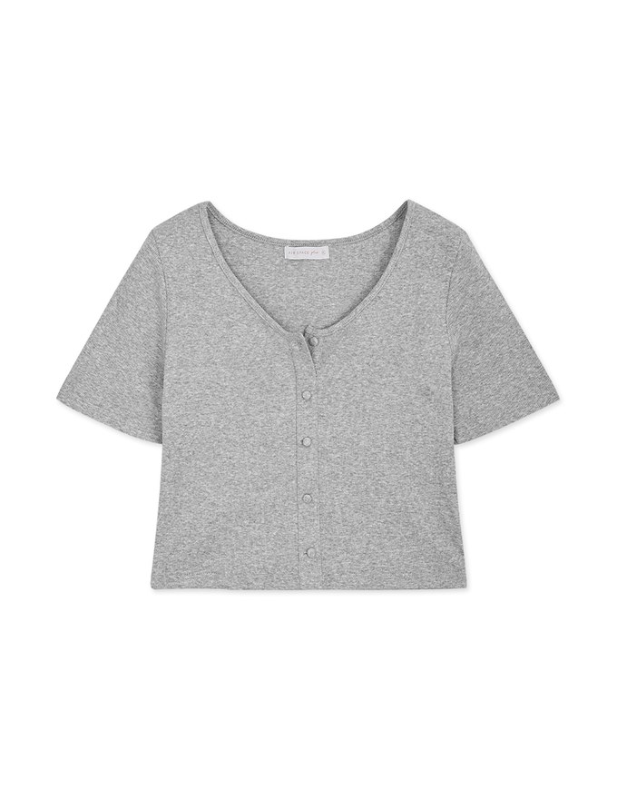 Basic Minimalistic Button Down Crop Top
