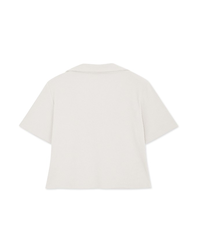 Décolleté V Lapel Knit Crop Top