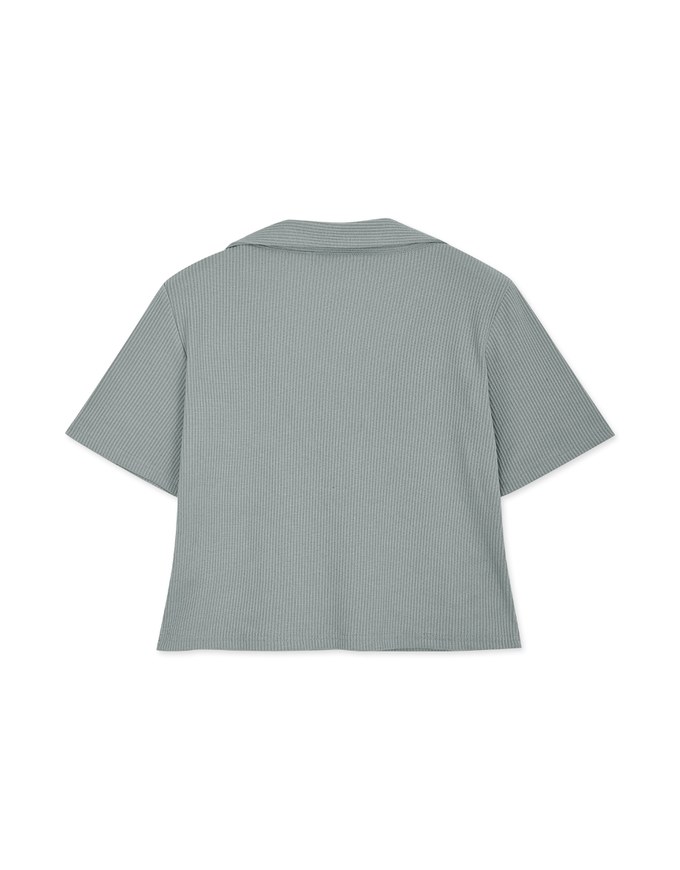 Décolleté V Lapel Knit Crop Top